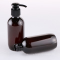 Private Label Brown Amber Empty 150ml Lotion Bottle Round Plastic PET Body Shampoo Liquid Soap Bottle